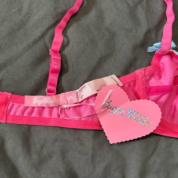 Sugar Thrillz for Dolls Kill Hot Pink Lace Trim Lingerie Set - Picture 8 of 8